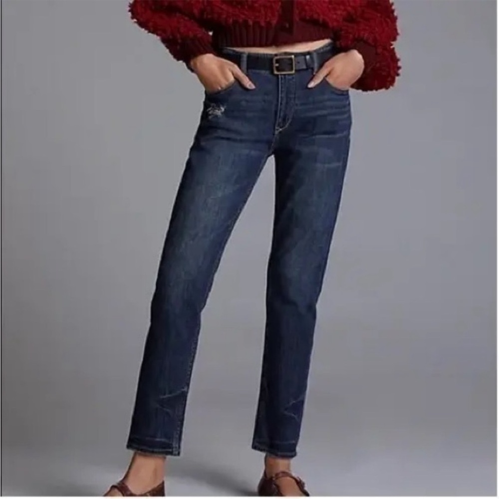 Pilcro The Heritage Boyfriend Jeans Dark Blue Wash Denim